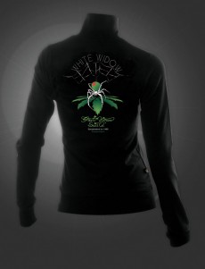 Кофта на молнии женская, черная / White Widow - Logo (GHS-CFZ001)