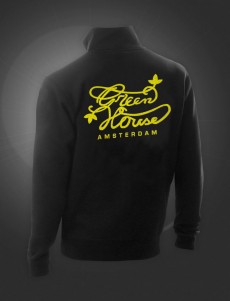 Свитер на молнии мужской, черный / Amsterdam-GHS - Logo (GHS-CMZ004)