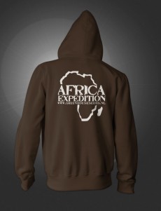 Толстовка на молнии мужская, коричневая / Africa - Logo (GHS-CMHZ007)